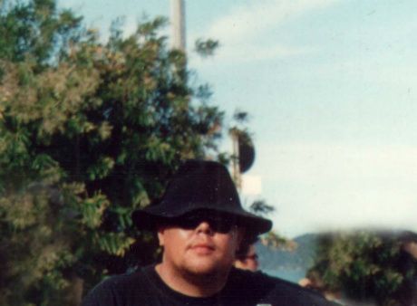 The Electric Puha Band, Waitangi Treaty Grounds, Waitangi Day, 1998.
L to R: Te Reo Hau, John Donoghue, Richard Rua Mason, Chris Peirce.